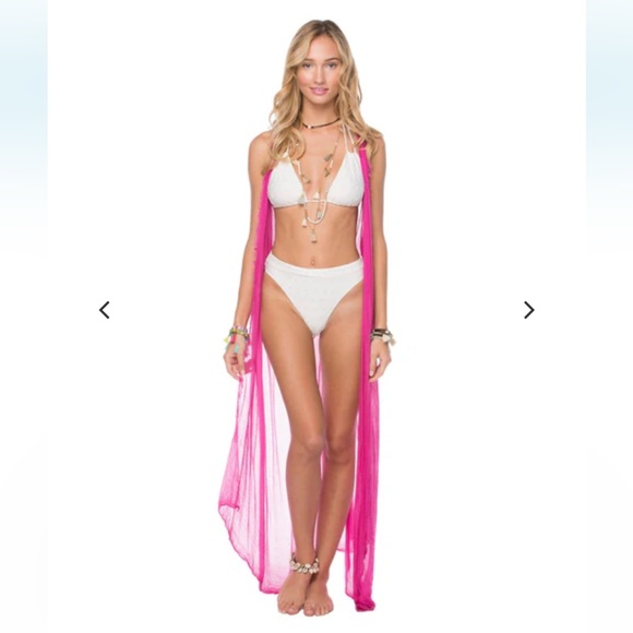 Subtle Luxury Other - Pool to Party by Subtle Luxury Pink Sheer Swim Cover-Up Modal Luxe Wrap Tie Vest